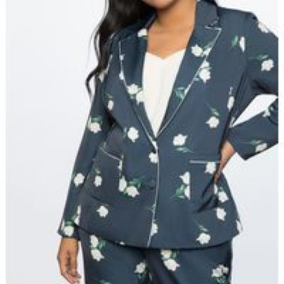 Eloquii Jackets & Blazers - Eloquii Two Button Printed Jacket